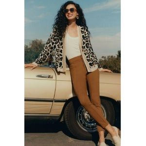 Anthro Essential Slim Knit Trousers Brown / Tan